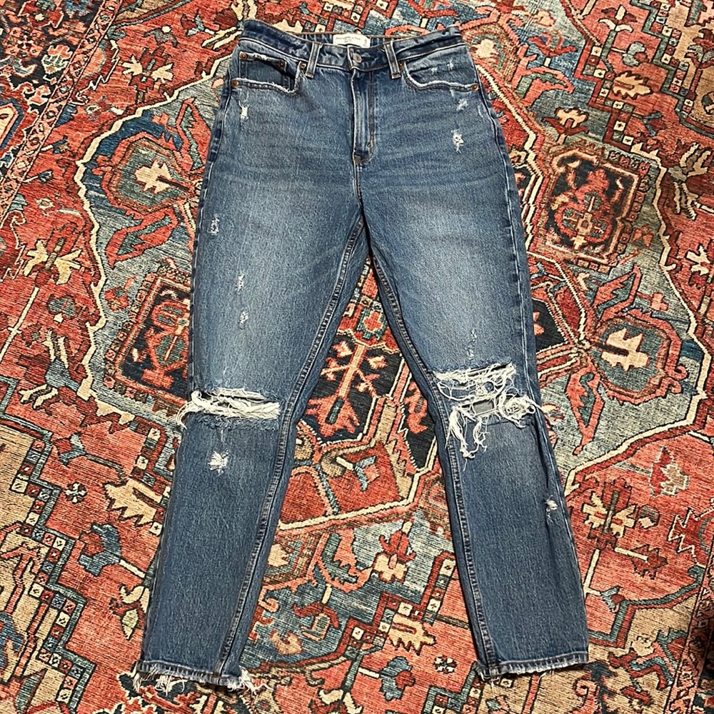 Abercrombie Curve Love High Rise Mom Jeans